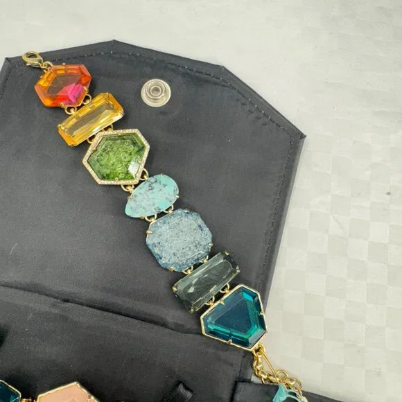 Stella and Dot Candy Jewels Statement Necklace and Bracelet Set with Case